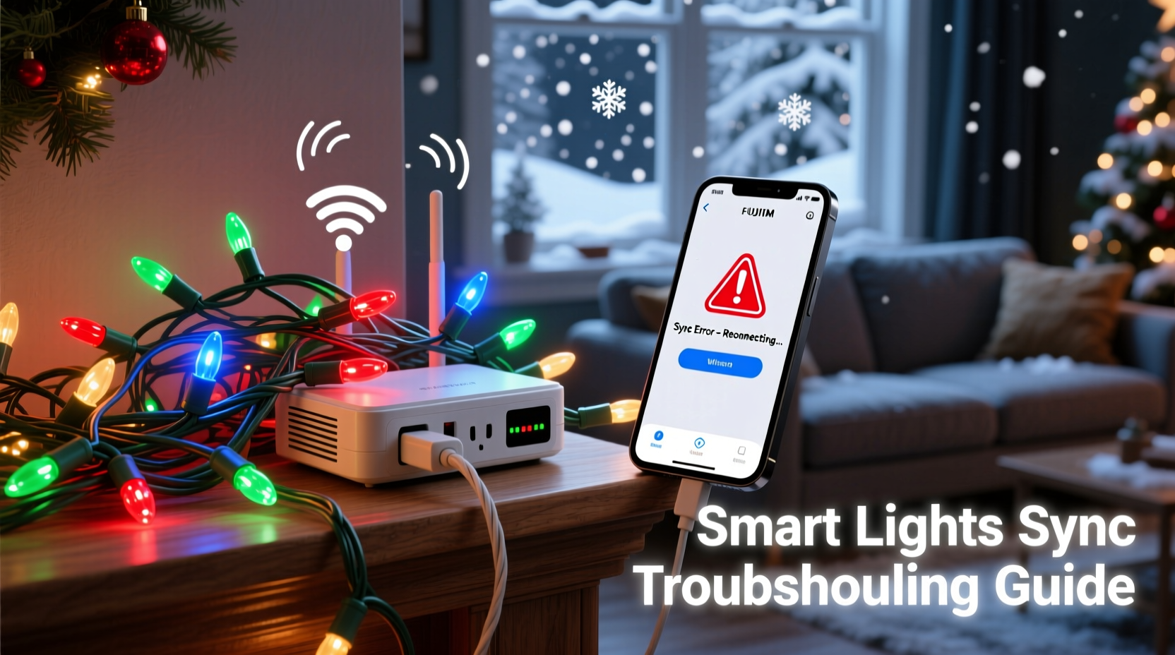why are my smart christmas lights changing colors randomly and how to fix sync issues