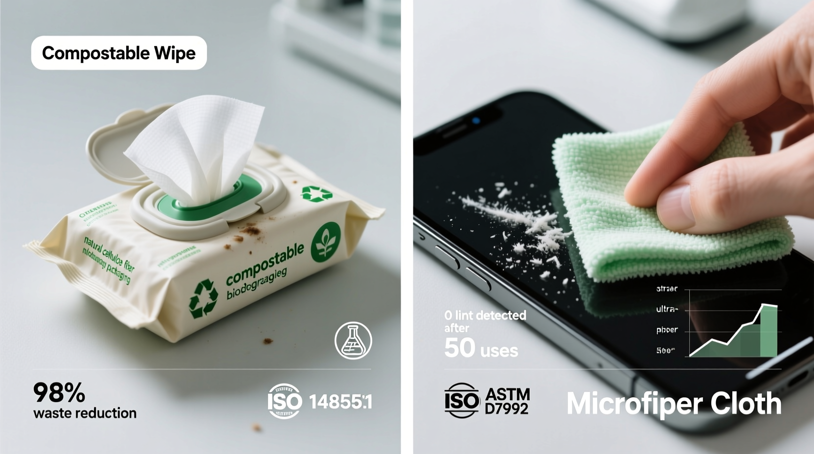 compostable wipes vs microfiber for phone screens