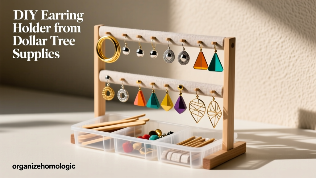 DIY Earring Holder from Dollar Tree Supplies