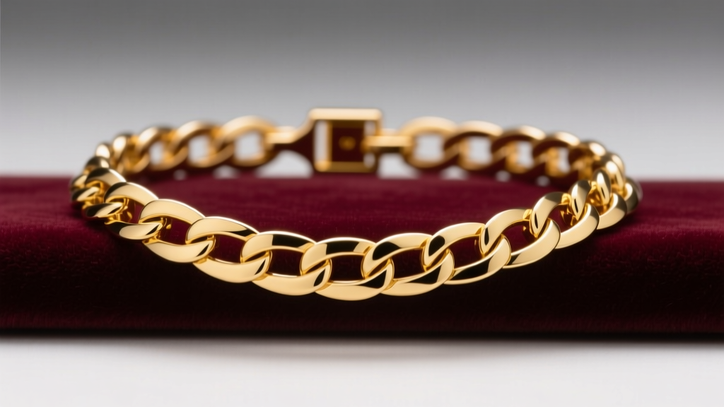 Macro view of 18k yellow gold panther link necklace on velvet, showing interlocking geometric articulation and a concealed box clasp.