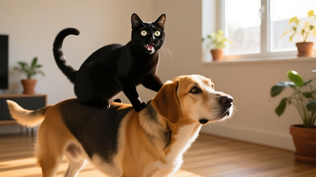 Watch This Cat's Reaction When Sat on by His Dog Sibling in Comical Viral Video