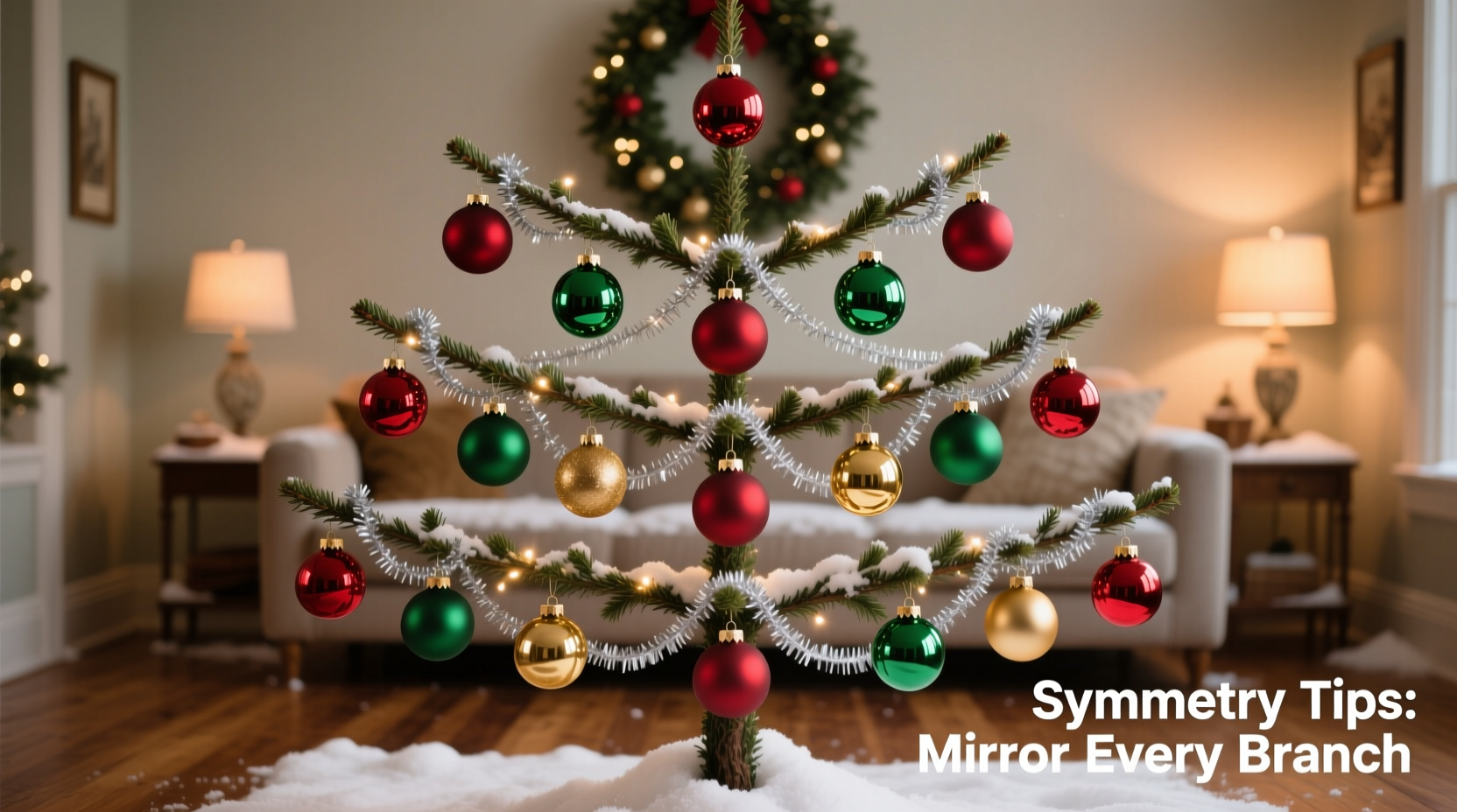 how to create symmetry when placing ornaments on christmas tree