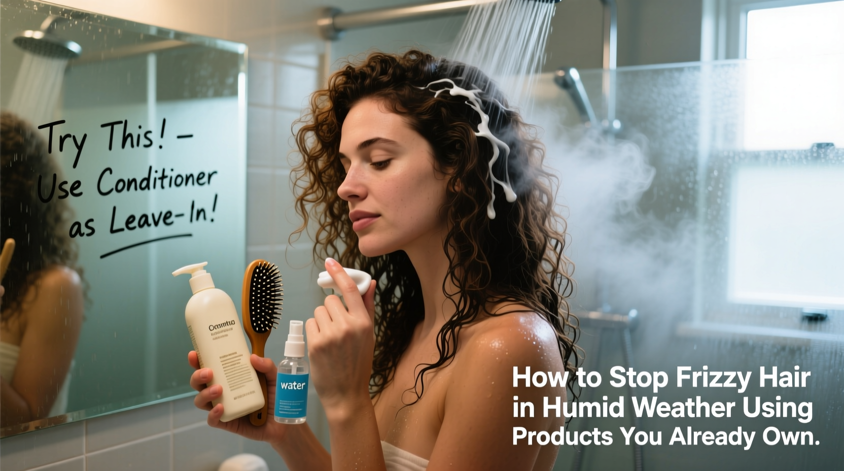 how to stop frizzy hair in humid weather using products you already own