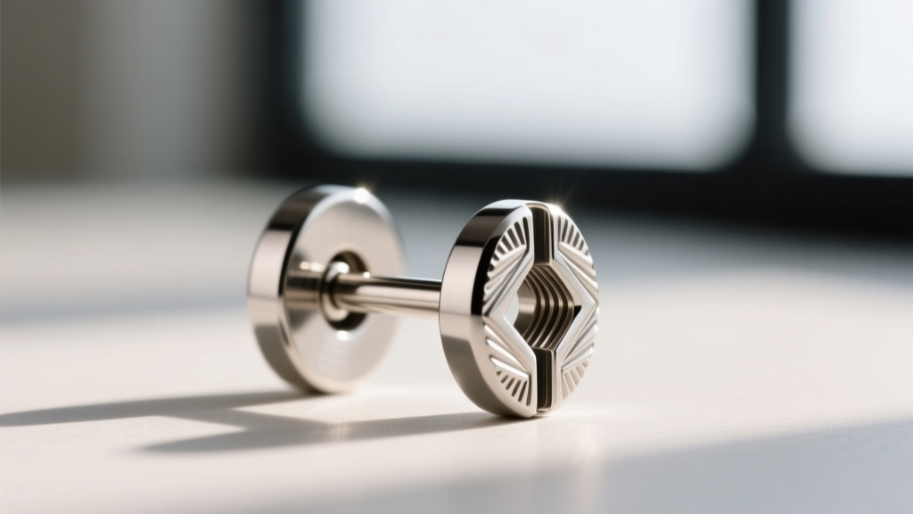 Macro photography of a 20-gauge stainless steel earring post showing the deep locking groove for a friction safety back clutch.