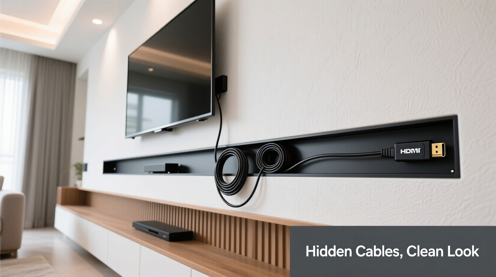 how to hide cords from wall mounted tv cleanly and cheaply