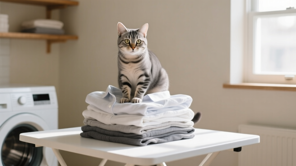 Why Cats Sit on the Laundry Room Sorting Table