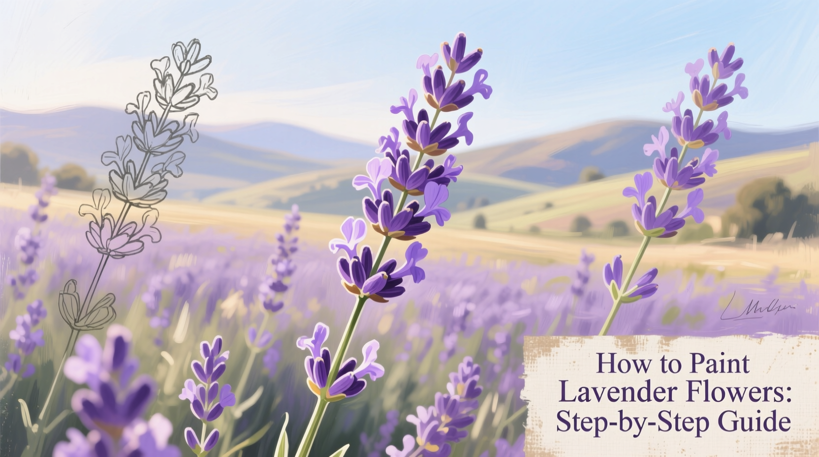 Paint Lavender Flowers in 5 Steps | TheHomeSprouts