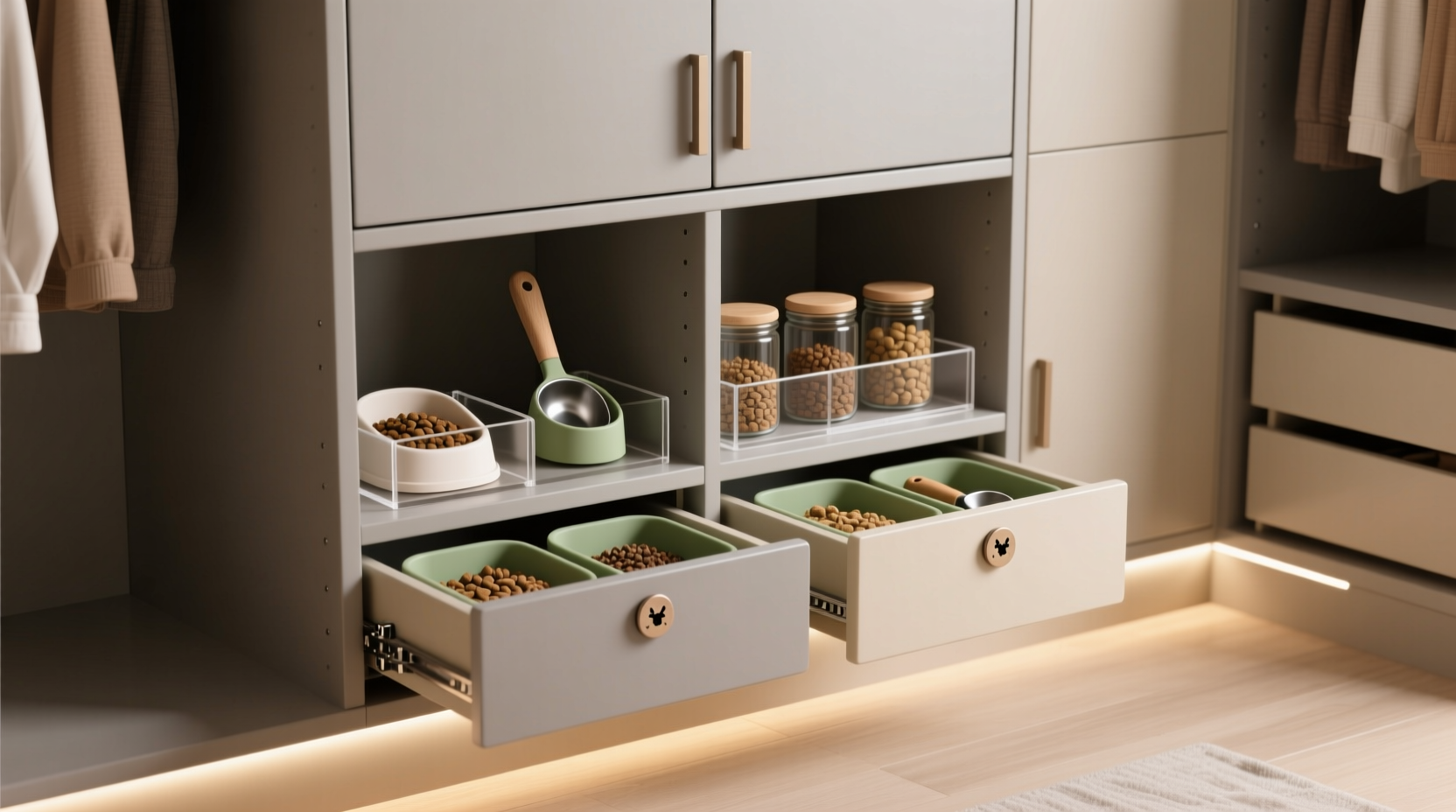 closet organization tips for pet food storage