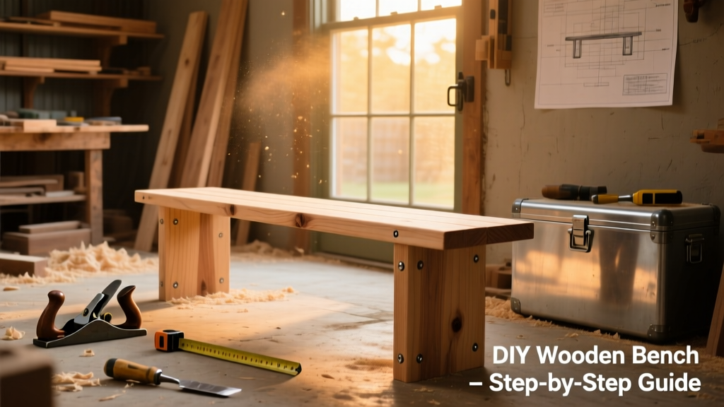 DIY Wooden Bench for Backyard or Entryway