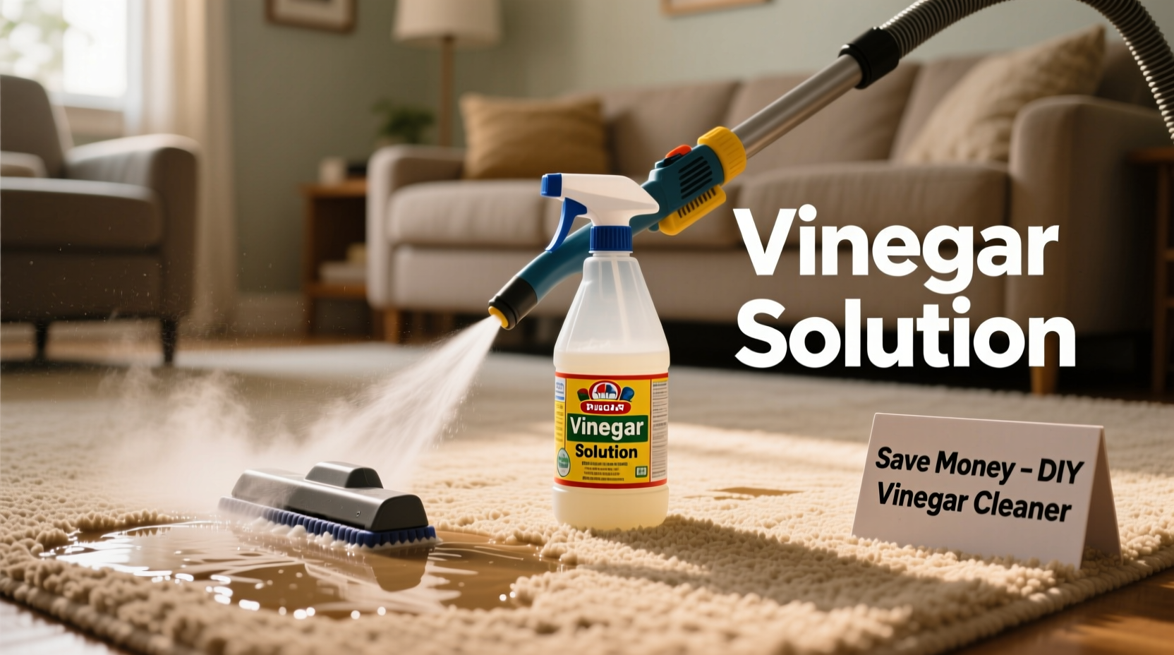save money by using vinegar in rental carpet cleaners