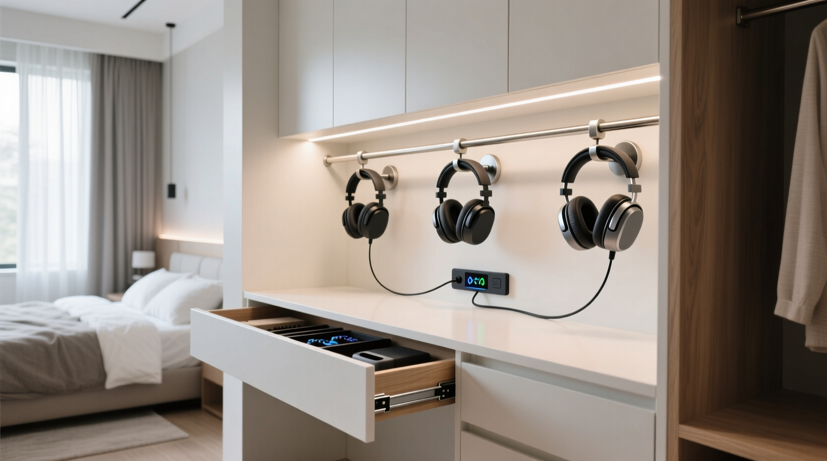 closet organization tips headset stand integration