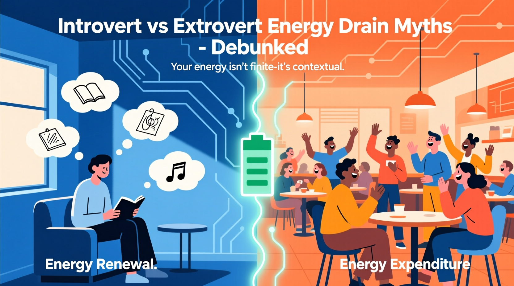 introvert vs extrovert energy drain myths regarding social battery