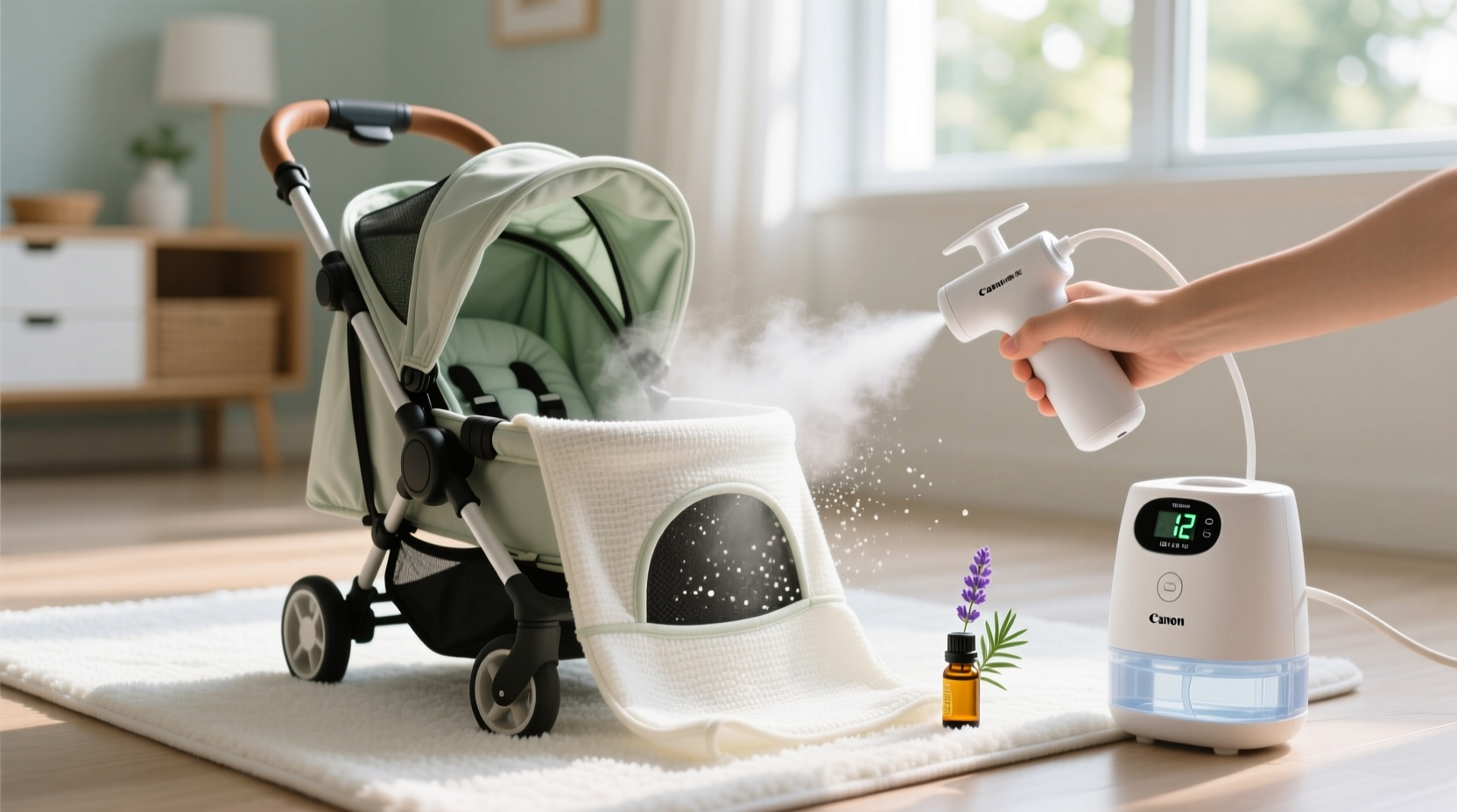 sanitize pet stroller seats for allergic kids