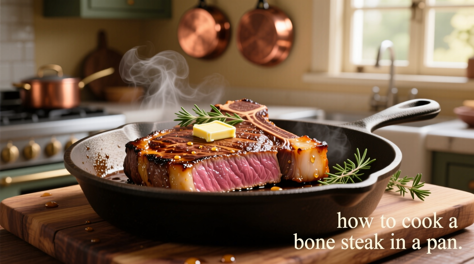 how to cook at bone steak in a pan
