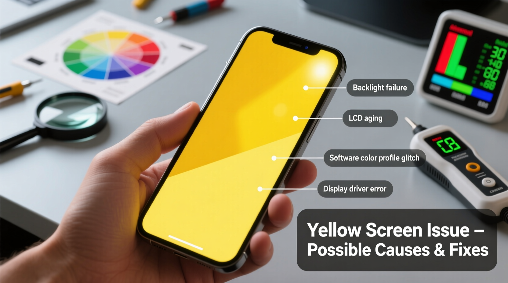 why is my phone screen turning yellow possible display issues and fixes