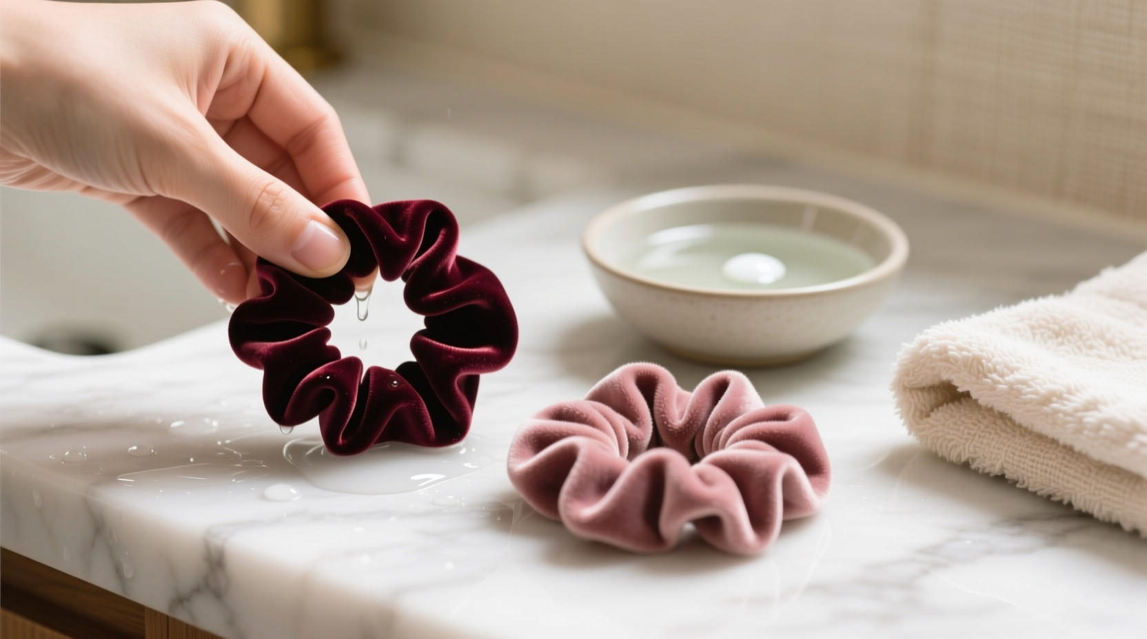 how to wash velvet hair ties safely