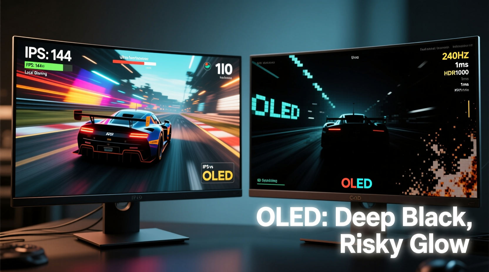 Ips Vs Oled Monitors For Gaming Is The Deep Black Worth The Burn In Risk