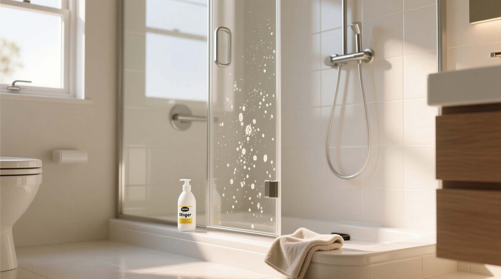 remove hard water spots with vinegar microfiber