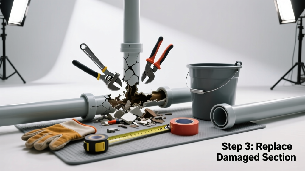 How to Replace a Clogged Sewer Line Section