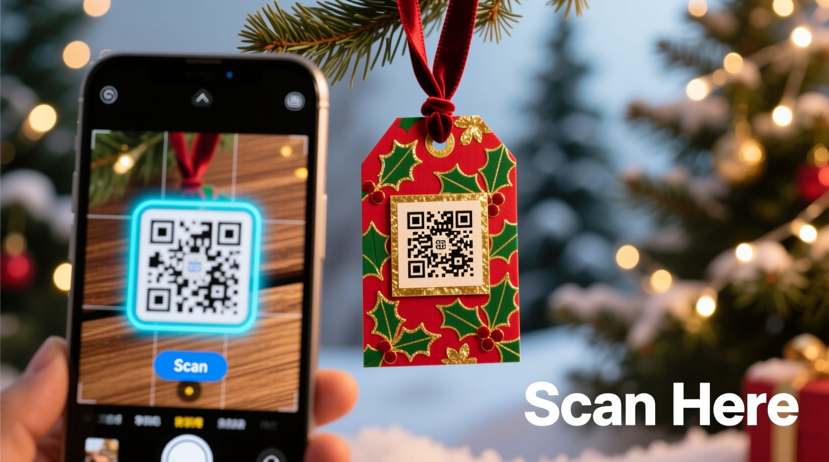 how to scan qr codes on interactive christmas gift tags