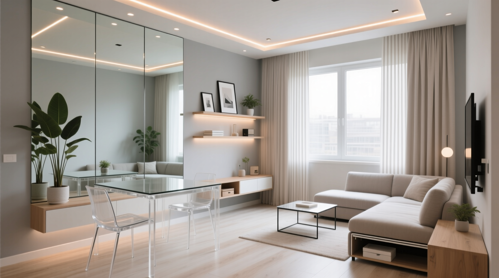 how to decorate a small apartment to look bigger with simple tricks