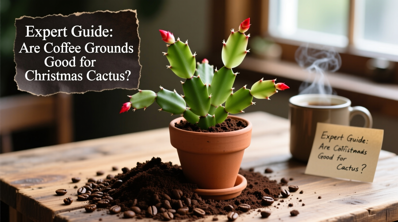 Coffee Grounds for Christmas Cactus | TheHomeSprouts