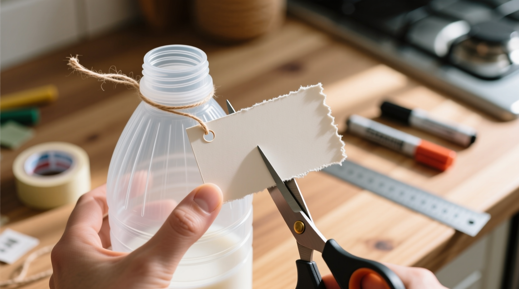 make your own cord labels out of a milk jug