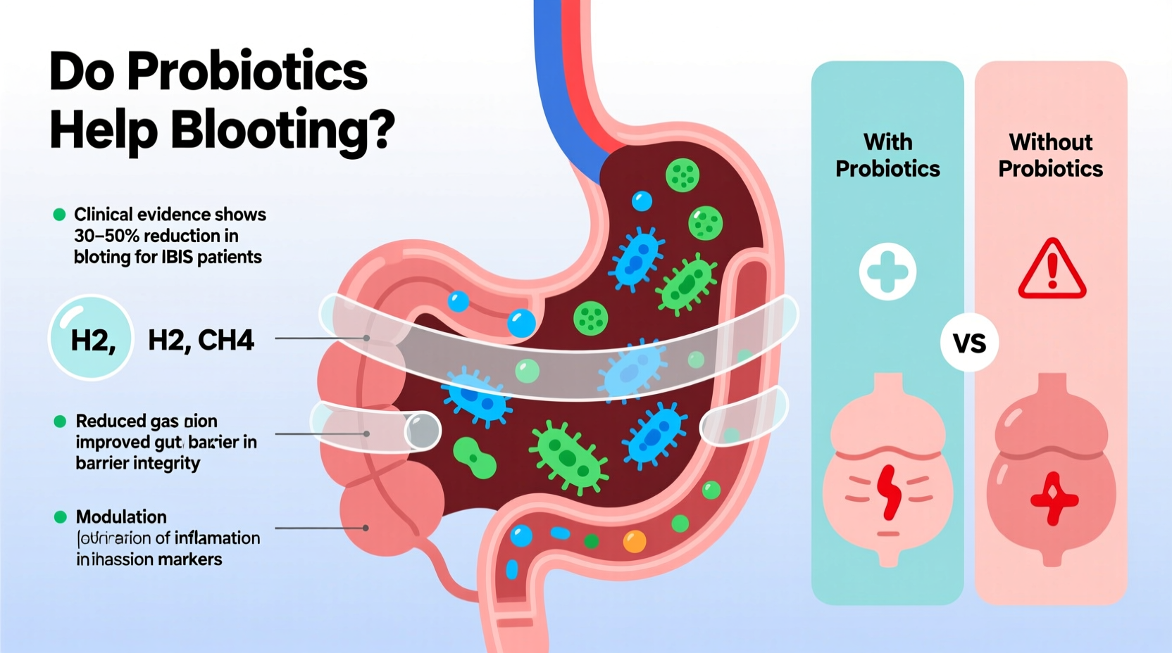 do probiotic supplements actually help with bloating or just ease digestion