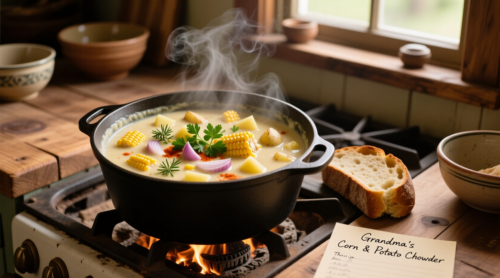 Creamy Corn and Potato Chowder Recipe in 45 Minutes