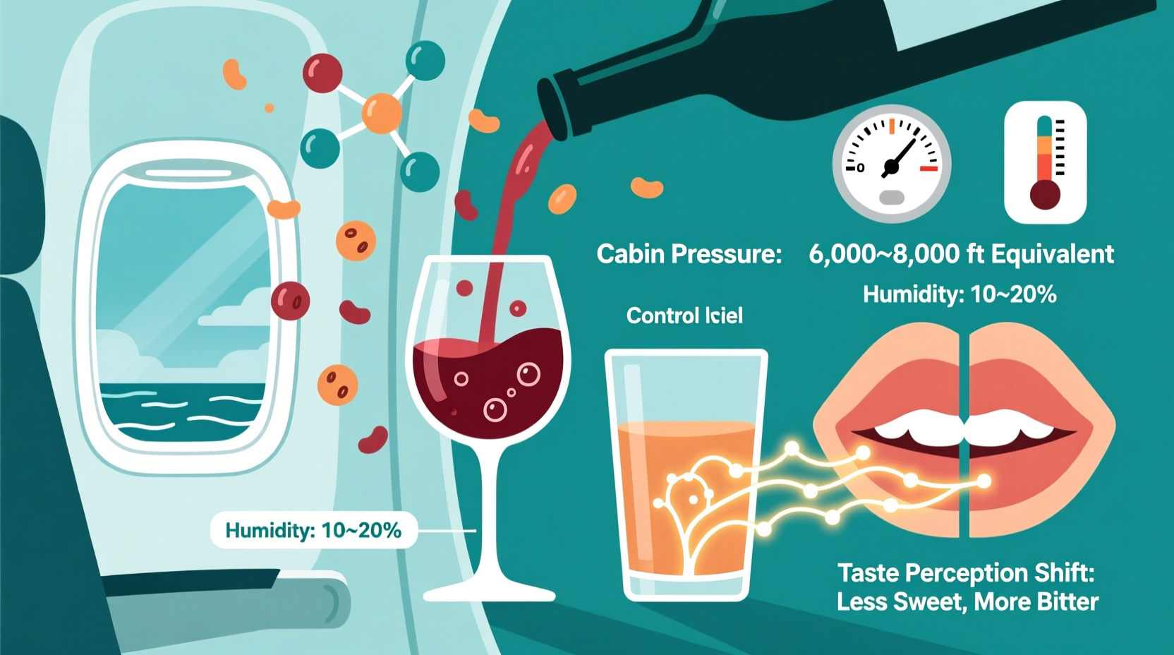 why does wine taste different on an airplane addressing cabin pressure effects