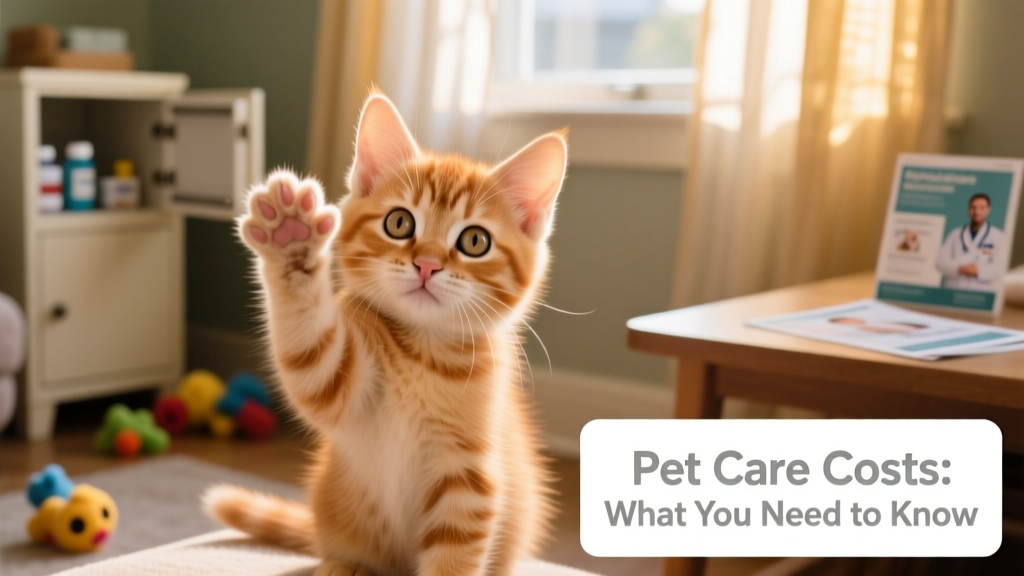A ginger kitten gently raising its paw, symbolizing wellness and veterinary care