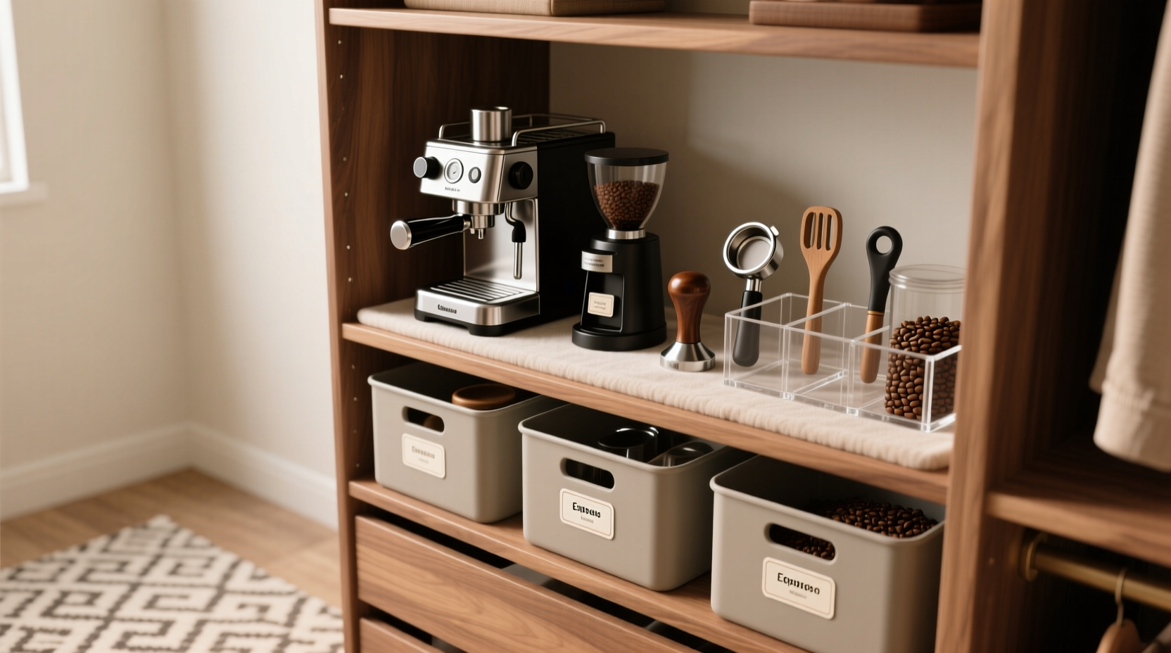 closet organization tips for espresso gear
