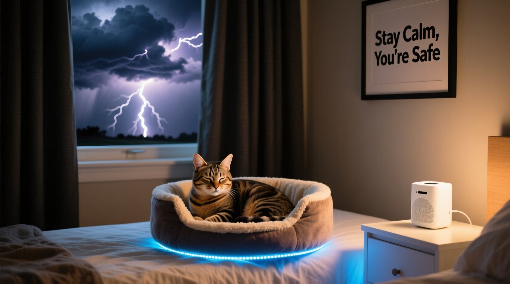 how to calm an anxious cat during thunderstorms proven techniques
