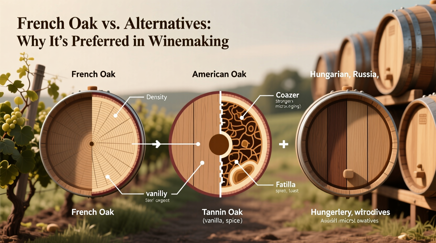 why is French oak preferred for wine barrels alternatives compared