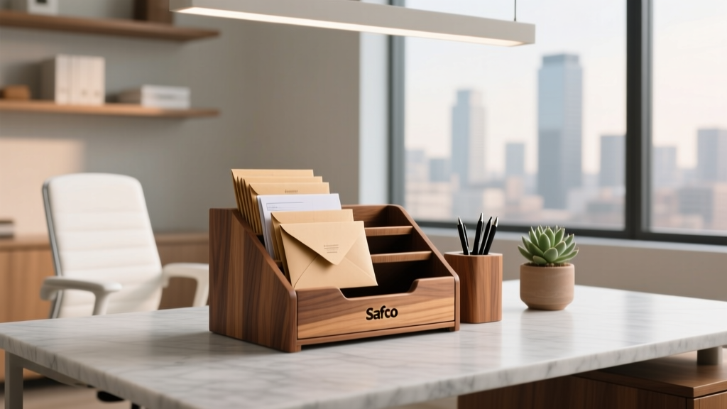 Safco Wood Mail Sorter: Stylish Home Office Organizer