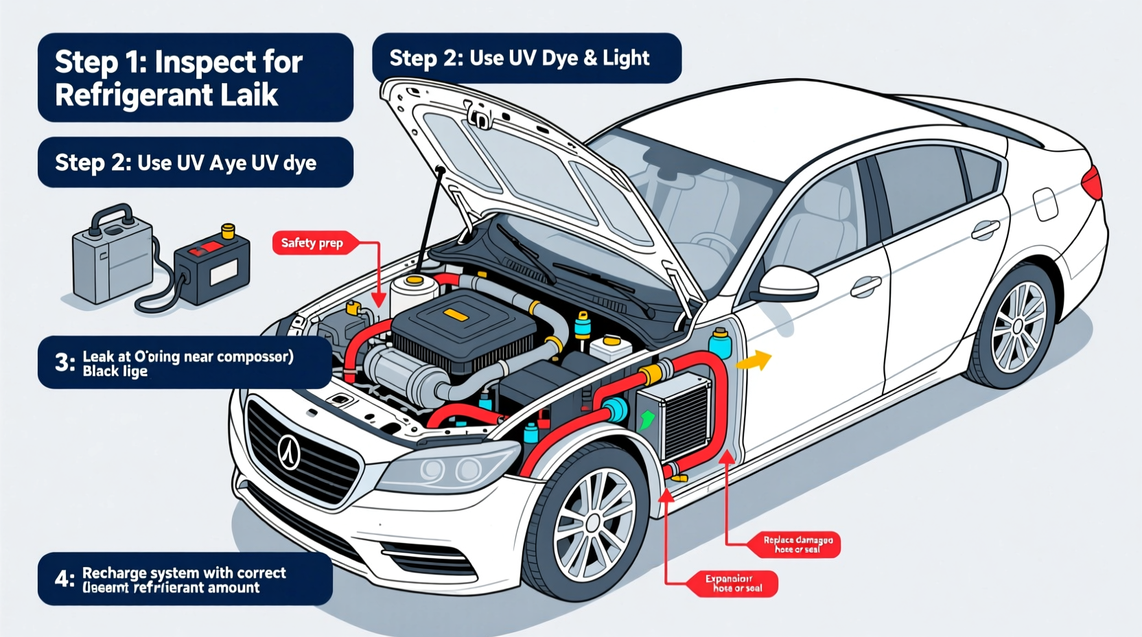 how to fix ac leak in car