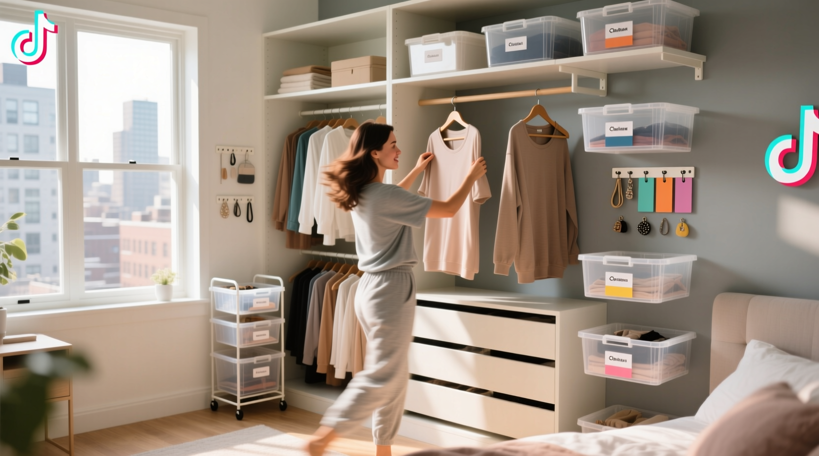 genius closet organization hacks from tiktok