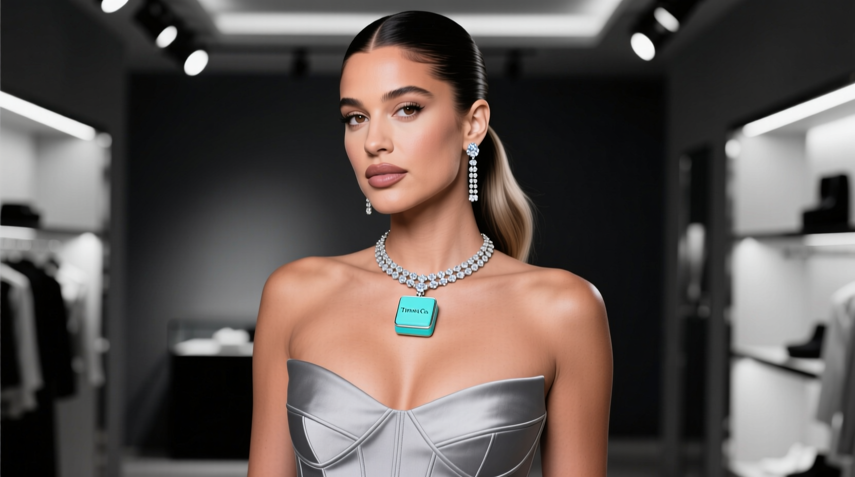 hailey bieber wearing tiffany co at the 2021 met gala