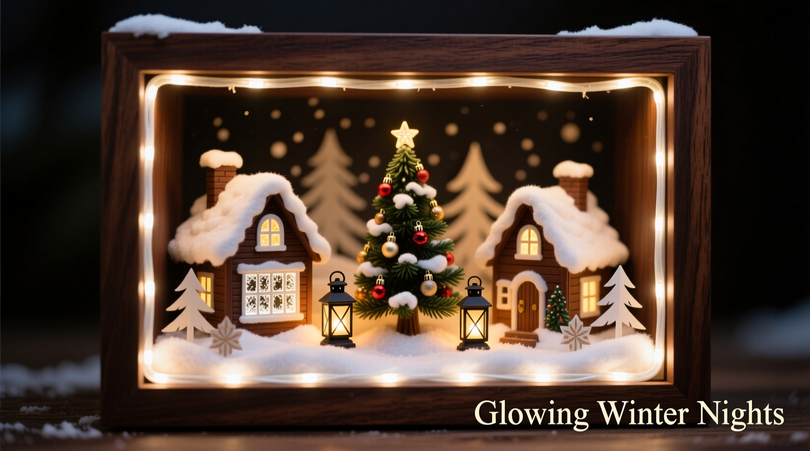 how to use led strip lights to backlight a shadowbox christmas scene