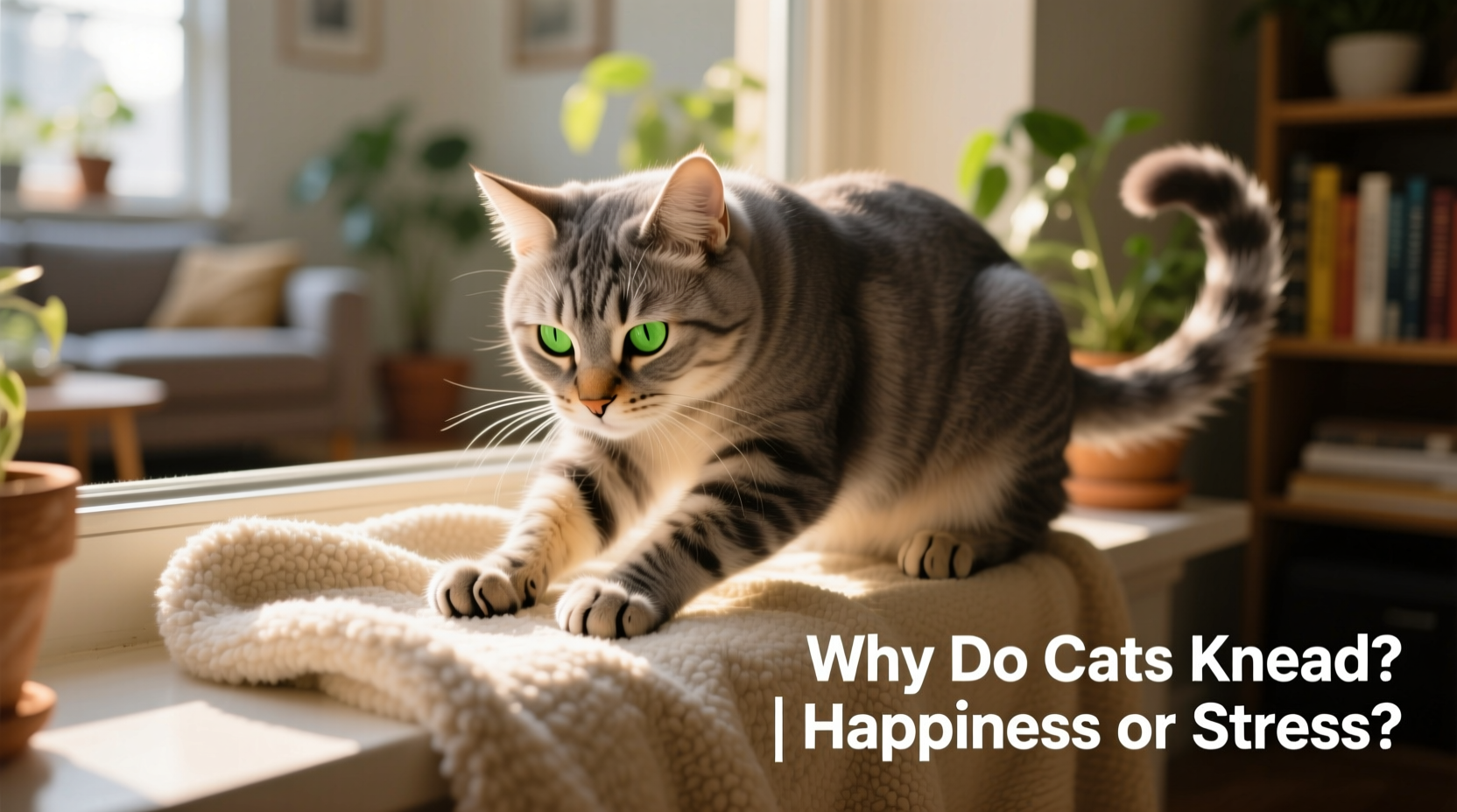 why do cats knead blankets does it mean they are happy or stressed