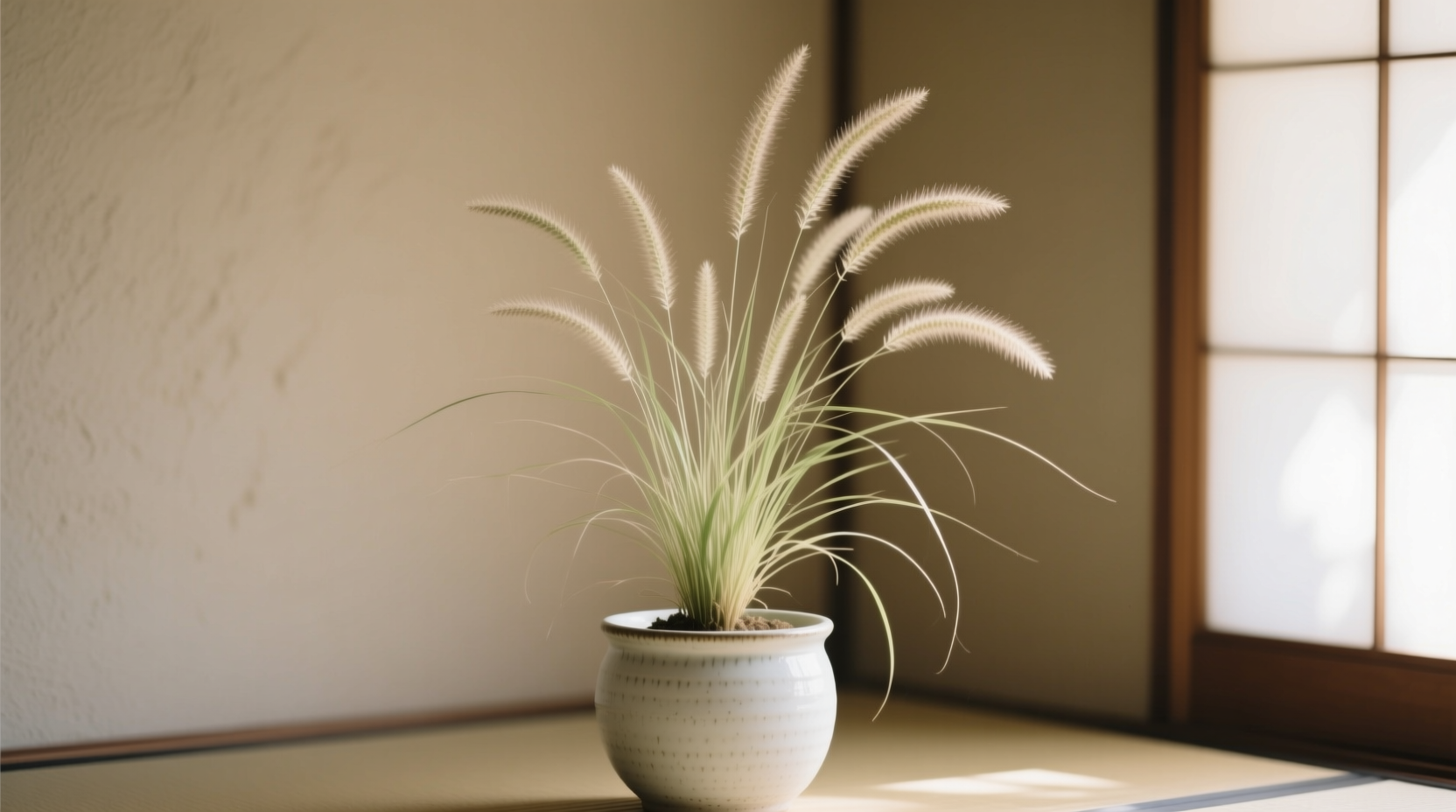 fountain grass in a pot