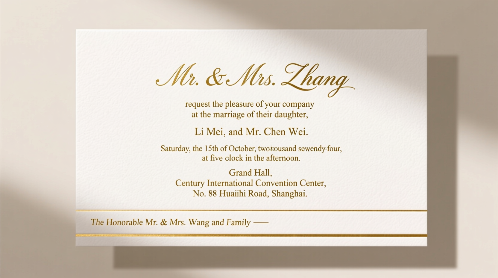 how do you address a wedding invitation to a family