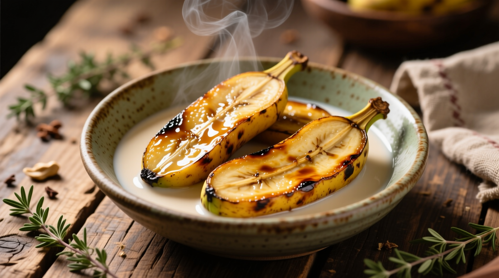 vegan cashew milk braised green plantains