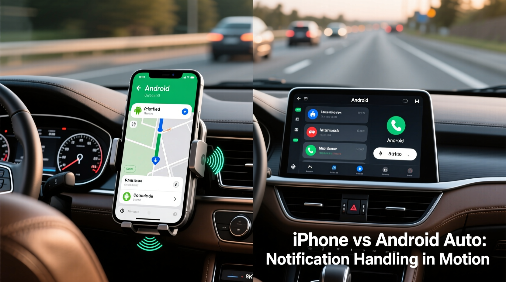 iphone vs android auto mode which one handles driving notifications better