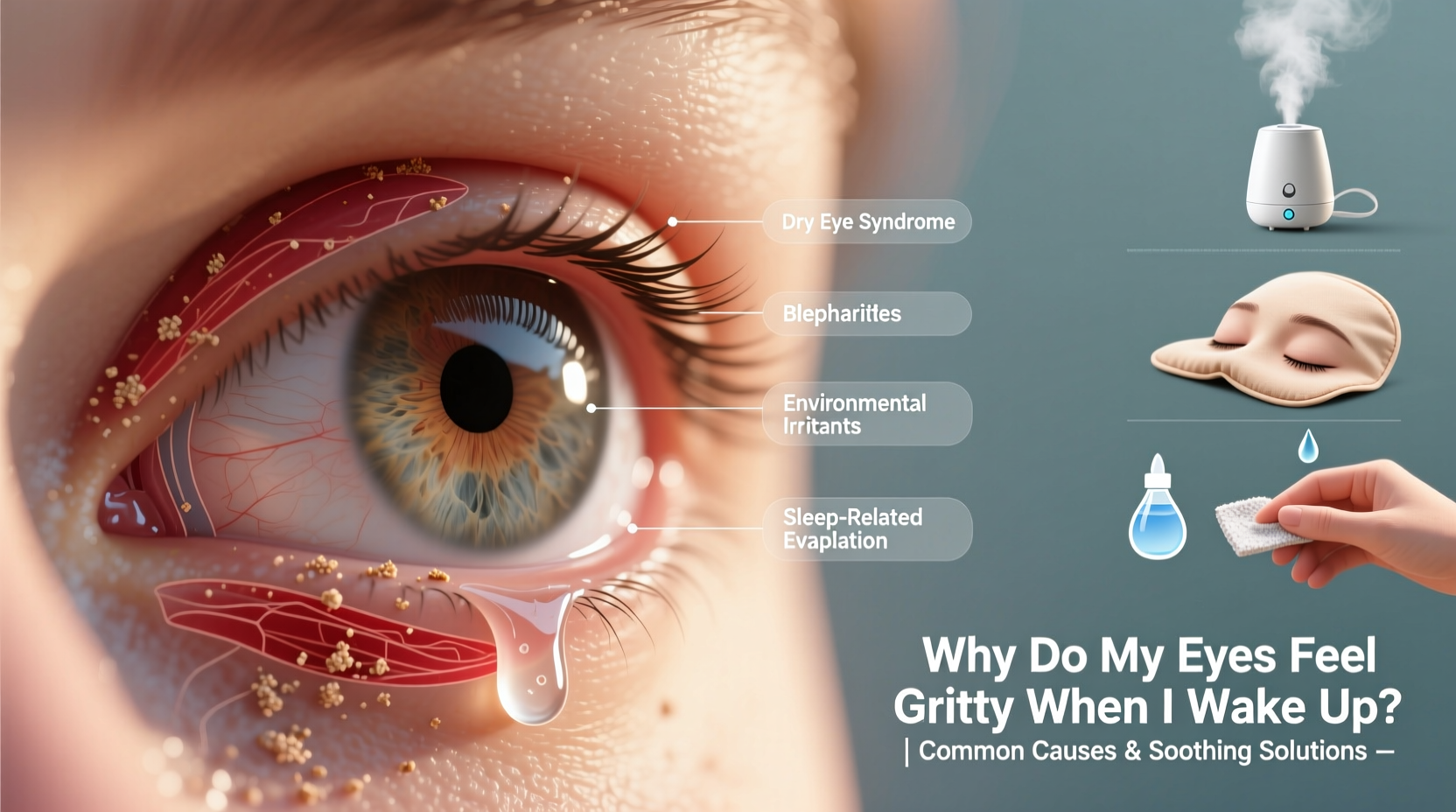 why do my eyes feel gritty when i wake up common causes and soothing solutions