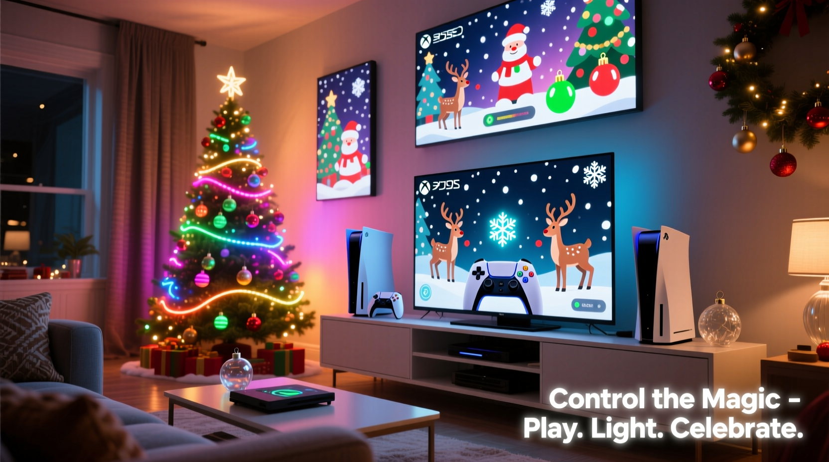 how to use gaming consoles to control interactive christmas displays
