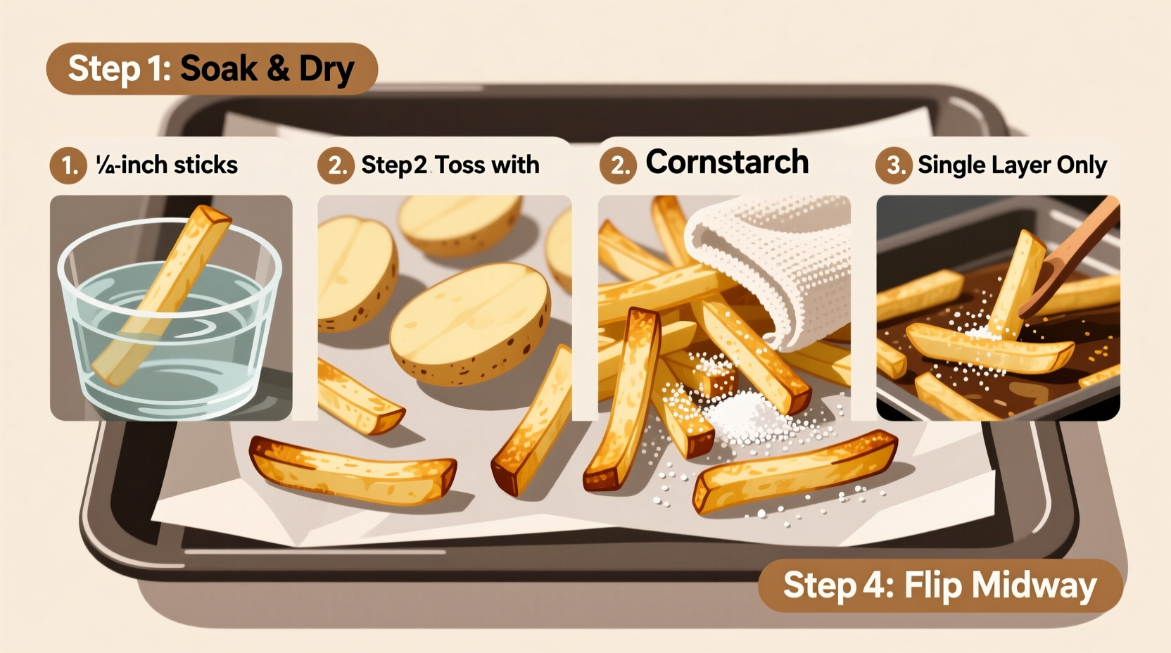 how to bake crispy fries in the oven without frying oil once