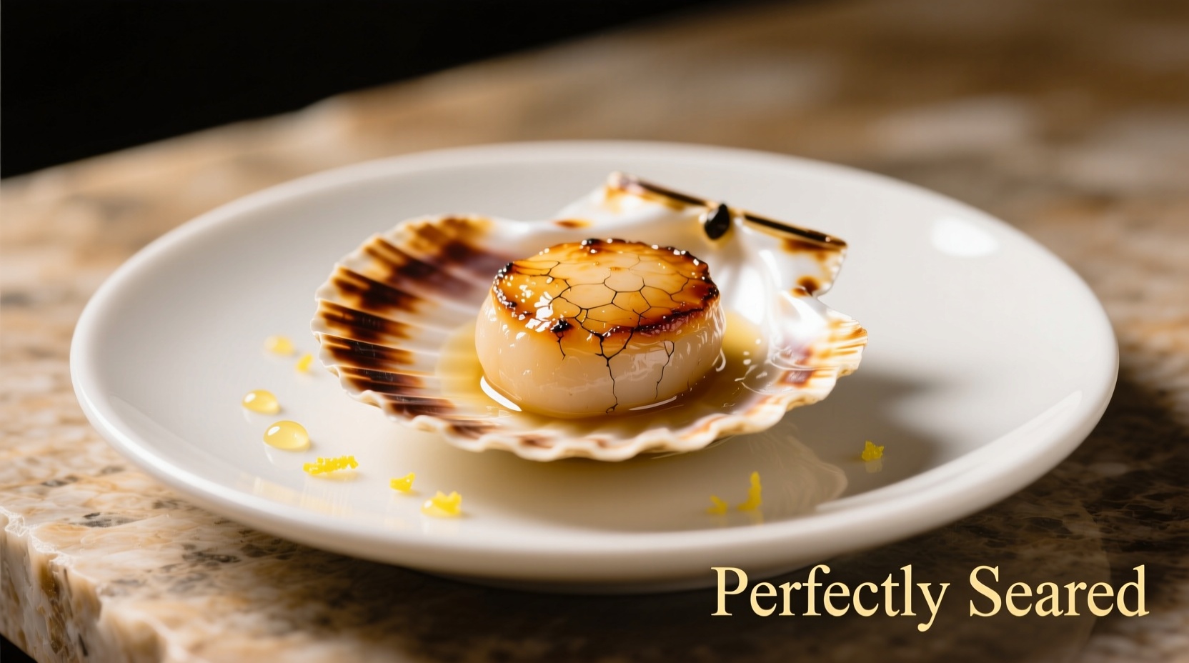 Perfectly seared bay scallops with golden crust