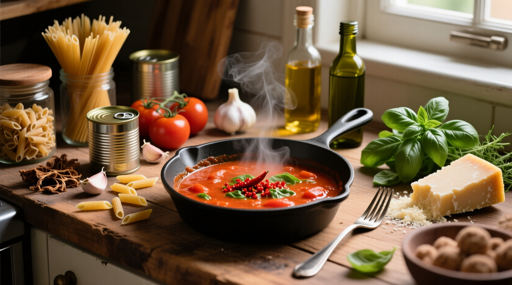 Pantry ingredients transformed into complete meal