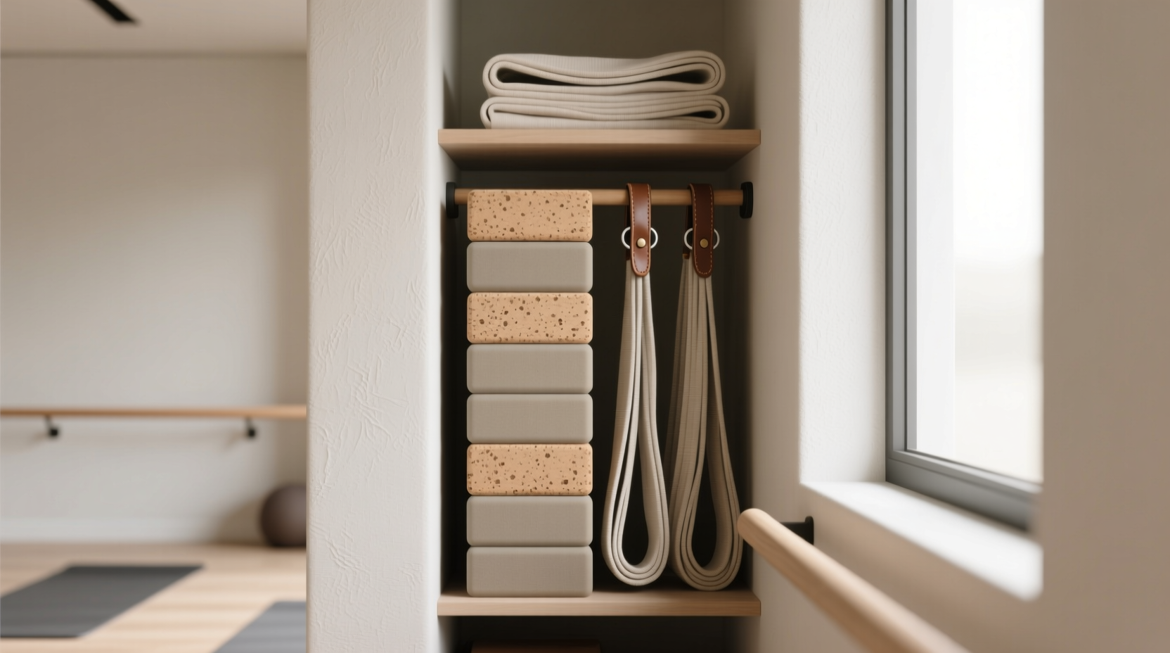 closet organization tips for yoga blocks straps